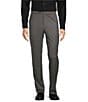Hart Schaffner Marx New York Modern Fit Pre-Tailored Flat Front Super Stretch Solid Dress Pants, Color:Medium Grey - Image 1