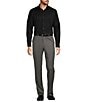 Hart Schaffner Marx New York Modern Fit Pre-Tailored Flat Front Super Stretch Solid Dress Pants, Color:Medium Grey - Image 3
