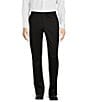 Hart Schaffner Marx New York Modern Fit Pre-Tailored Flat Front Super Stretch Solid Dress Pants, Color:Black - Image 1