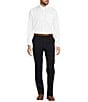 Color:Navy - Image 3 - New York Modern Fit Flat Front Solid Dress Pants