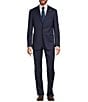Color:Navy - Image 1 - New York Modern Fit Flat Front Striped Pattern 2-Piece Suit