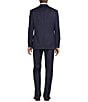 Color:Navy - Image 2 - New York Modern Fit Flat Front Striped Pattern 2-Piece Suit