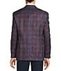 Color:Red - Image 2 - New York Modern Fit Plaid Pattern Sport Coat