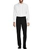 Color:Black - Image 3 - New York Fit Straight Leg Flat Front Solid Dress Pants