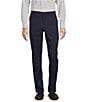 Color:Navy - Image 1 - Tech Stretch New York Tailored Modern Fit Flat-Front Dress Pants