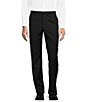 Color:Black - Image 1 - New York Tailored Luxe Soft Modern Fit 1005 Wool Flat-Front Dress Pants