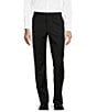 Color:Black - Image 1 - New York Fit French Fly Flat Front Solid Dress Pants