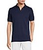 Color:Midnight - Image 1 - Shoreline Collection Short Sleeve Johnny Collar Solid Polo Shirt
