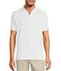 Color:White - Image 1 - Shoreline Collection Short Sleeve Johnny Collar Solid Polo Shirt