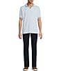 Hart Schaffner Marx Short Sleeve Johnny Collar Textured Polo - Image 3