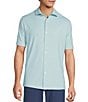 Hart Schaffner Marx Short Sleeve Luxury Performance Geo Print Button Front Shirt - Image 5