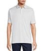 Color:White - Image 1 - Short Sleeve Ombre Geo HartSoft Polo Shirt