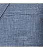 Color:Blue - Image 3 - Solid Blue Classic Fit Wool Silk Linen 2-Piece Suit