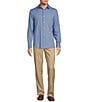 Hart Schaffner Marx State Street Essentials Albini 4FLEX Long Sleeves Mini Tile Spread Collar Coat Front Shirt, Color:Blue - Image 3