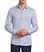 Hart Schaffner Marx State Street Essentials Long Sleeve Paisley Albini Knit 4Flex Coat Front Shirt - Image 1