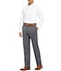 Color:Grey - Image 2 - Classic Fit Flat-Front Dress Pants