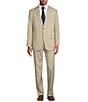 Color:Tan - Image 1 - Chicago Fit Flat Front Performance Wool 2-Piece Suit