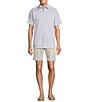 Hart Schaffner Marx The Blueprint Collection Short Sleeve Textured Woven Button Front Shirt, Color:Lavender - Image 3