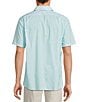 Hart Schaffner Marx The Blueprint Collection Short Sleeve Textured Woven Button Front Shirt, Color:Frosted Blue - Image 2