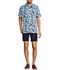 Hart Schaffner Marx The Blueprint Collection Short Sleeve Abstract Floral Button Front Shirt, Color:Aqua Blue - Image 3