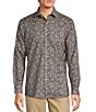 Color:Midnight - Image 1 - The Botanica Collection Long Sleeve Spread Collar Albini Floral Sport Shirt