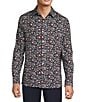 Hart Schaffner Marx The Reserve Collection Long Sleeve 4FLEX Large Floral Sport Shirt, Color:Dark Navy - Image 1