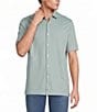Hart Schaffner Marx The Resort Reserve Collection Short Sleeve Textured Button Front Shirt - Image 5