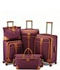 Color:Burgundy - Image 4 - Luxe II Collection Softside Carry-On Expandable Spinner Suitcase