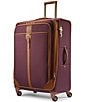 Color:Burgundy/Tan - Image 1 - Luxe II Collection Softside Long Journey Expandable Spinner Suitcase