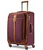 Color:Burgundy/Tan - Image 1 - Luxe II Collection Softside Medium Journey Expandable Spinner Suitcase