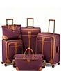 Color:Burgundy/Tan - Image 4 - Luxe II Collection Softside Shoulder Travel Tote Bag
