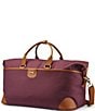 Color:Burgundy/Tan - Image 1 - Luxe II Collection Weekender Duffle Bag