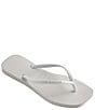 Color:White - Image 2 - Women's Slim Square Thong Flip-Flops