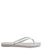 Color:White - Image 3 - Women's Slim Square Thong Flip-Flops