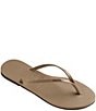 Color:Rose Gold - Image 2 - You Metallic Flip Flops