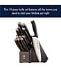 Henckels Silvercap 14-Piece Knife Set with Block, Color:Black - Image 4