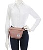 Color:Ash Rose - Image 5 - Fifteen Zip Around Classic Woven Label Belt Bag