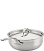 Color:Silver - Image 1 - Professional Clad Stainless Steel TITUM® Nonstick Essential Pan with Cover, 3.5-Quart