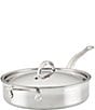 Color:Silver - Image 1 - Professional Clad Stainless Steel TITUM Nonstick Saute Pan with Lid, 3.5-Quart