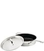 Color:Silver - Image 2 - Professional Clad Stainless Steel TITUM Nonstick Saute Pan with Lid, 3.5-Quart