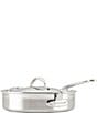 Color:Silver - Image 4 - Professional Clad Stainless Steel TITUM Nonstick Saute Pan with Lid, 3.5-Quart