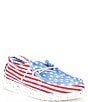 Color:Red/White/Blue - Image 1 - Boys' Wally Star Stripe Print Washable Slip-Ons (Toddler)