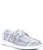 Color:Glacier Grey - Image 1 - Women's Wendy Sox Melange Stripe Washable Slip-Ons