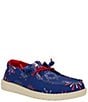 Color:Navy - Image 1 - Wendy Fireworks Canvas Washable Slip-Ons