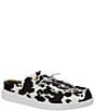 Color:White/Black Cow Print - Image 1 - Women's Wendy Slip Classic Cow Print Mules