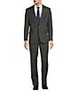 Color:Grey - Image 1 - Classic Fit 2-Reverse Pleat Mini Grid Pattern 2-Piece Suit
