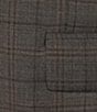 Color:Grey/Brown - Image 3 - Classic Fit 2-Reverse Pleat Plaid Pattern 2-Piece Suit