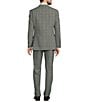 Color:Black - Image 2 - Classic Fit Flat Front Plaid Pattern 2-Piece Suit