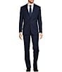 Color:Blue - Image 1 - Classic Fit Flat Front Plaid Pattern 2-Piece Suit