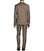 Color:Light Brown - Image 2 - Classic Fit Flat Front Sharkskin Pattern 2-Piece Suit